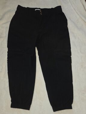 Sonoma Black Cargo Joggers with Elastic Cuffs